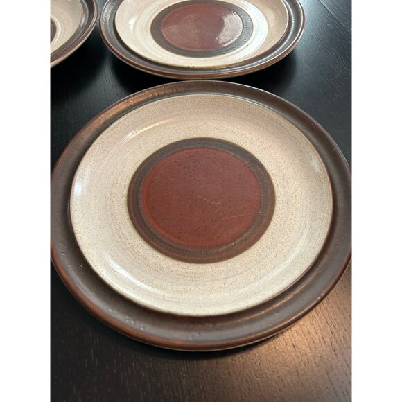 Set of 4 Vintage Denby Potters Wheel Rust 10" Dinner Plates Made in England - Picture 5 of 5